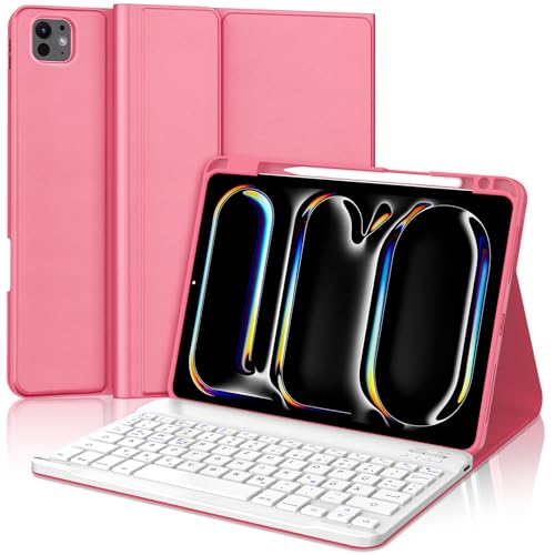 JADEMALL Tastatur iPad Pro 11 M4 - Kabellose Tastatur für iPad Pro 11 5. Gen 2024,Schutzhülle mit Pencil Halter, QWERTZ Deutsches von JADEMALL