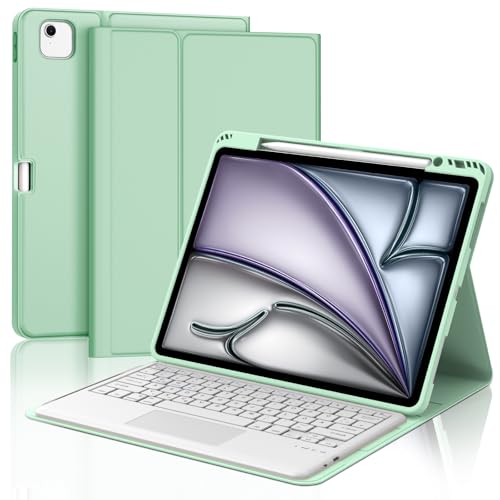 JADEMALL Tastatur iPad Pro 13 - Kabellose Tastatur mit Touchpad für iPad Pro 13 M4 2024,Schutzhülle mit Pencil Halter, QWERTZ Deutsches von JADEMALL