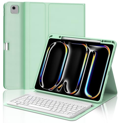 JADEMALL Tastatur iPad Pro 13 M4 - Kabellose Tastatur für iPad Pro 13 M4 2024,Schutzhülle mit Pencil Halter, QWERTZ Deutsches von JADEMALL