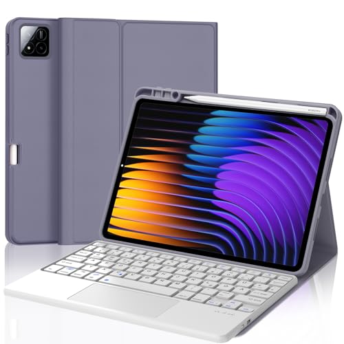 JADEMALL Xiaomi Pad 7 Pro Tastatur Hülle - für Xiaomi Pad 7/ Mi Pad 7 Pro 11,2" 2024, Wireless Bluetooth Tastatur QWERTZ Deutsch (Lavendelviolett, 11,2" - Touchpad) von JADEMALL