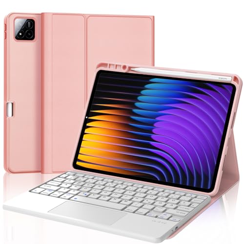 JADEMALL Xiaomi Pad 7 Pro Tastatur Hülle - für Xiaomi Pad 7/ Mi Pad 7 Pro 11,2" 2024, Wireless Bluetooth Tastatur QWERTZ Deutsch (Roségold - Touchpad) von JADEMALL