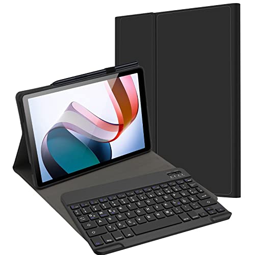 JADEMALL Mi Redmi Pad Tastatur Hülle für MMI L83 Redmi Pad 10.61 inch, Wireless Bluetooth Tastatur QWERTZ Deutsch- Stifthalter- Schlaf/Wach von JADEMALL