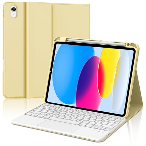 JADEMALL iPad 11 Generation A16 Tastatur, Beleuchtete Tastatur Hülle Kompatibel mit für iPad 10.9 2022/2025, Magnetische Kabelloser Bluetooth (Gelb, 10,9" - Beleuchtung & Touchpad) JADEMALL iPad 11 Generation A16 Tastatur, Beleuchtete Tastatur Hülle Kompatibel mit für iPad 10.9 2022/2025, Magnetische Kabelloser Bluetooth (Gelb, 10,9" - Beleuchtung & Touchpad) von JADEMALL