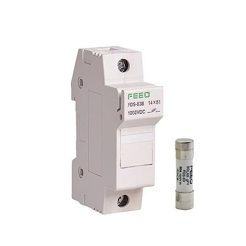 JADERY Solar-PV-Sicherungshalter DC 1000 V 14 x 51 mit PV-Sicherungsspannung for Schutz des Sonnensystems (Size : Fuse 32A) von JADERY