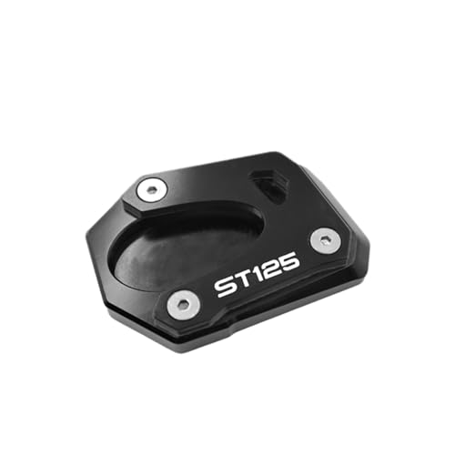 JADESA CNC Aluminium Für Honda DAX ST125 2022 2023 Motorrad Ständer Fuß Seite Stehen Verlängerung Pad Unterstützung Platte Vergrößern Stehen (Color : Black) von JADESA