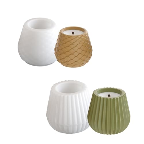 JADEWaa Einzigartige Kerzenhalter-Formen, Silikon-Textur, Bastelformen, einzigartige Form, Blumentopf-Formen zum Basteln von Kerzenhaltern von JADEWaa