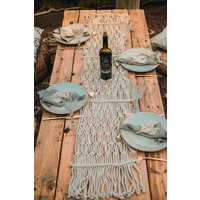 Makramee Tischläufer Boho Stil Macrame von JAGlanzundGlueck