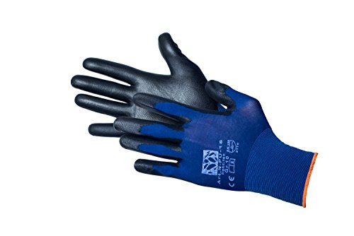 Jah N-PU-18 Nylon Feinstrickhandschuh PU-Beschichtung 12 Paar sehr fein blau Gr. 6 von Jah