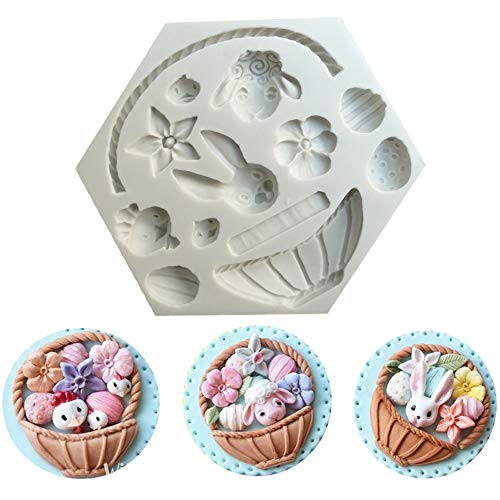 JAHEMU Fondant Form Silikon Schokoladenform Ostern Silikonform Seifenform 3D Kuchen Formen Tortendeko für Kuchen, Schokolade, Süßigkeiten Ice Jelly von JAHEMU