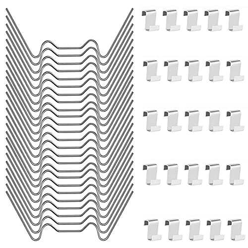 JAHEMU Gewächshaus Klammern Edelstahl Gewächshausklammern Glas Gewächshausclip Gewächshaus Reparatur Kit W Drahtklammern und Z Überlappung Clips, 50 Stücke von JAHEMU