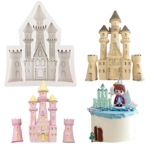 JAHEMU Schloss Silikonformen 3D Fondant Kuchen Formen Europäische Architektur Backformen DIY Schokolade Süßigkeiten Kuchen Ton Kuchen Dekoration von JAHEMU