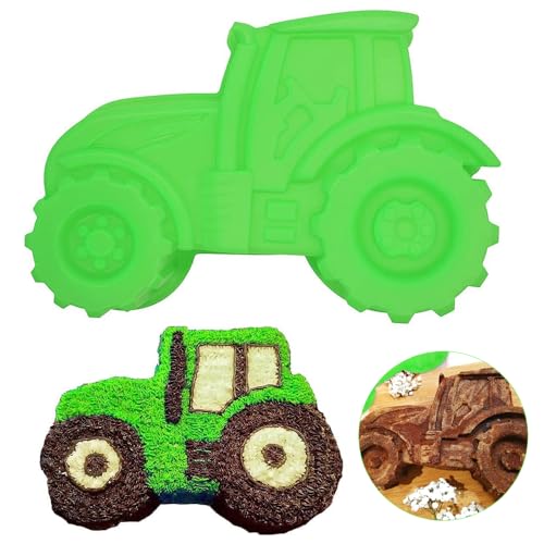 JAHEMU Traktor Silikon Backform 3D Auto Kuchenform Motivbackformen für Kuchen Brot Eiscreme Schokolade Backwerkzeug von JAHEMU