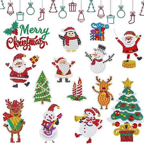 JAHEMU Weihnachten Diamond Painting Sticker 5D diamant malerei kit Weihnachten Diamant Aufkleber für Kinder Weihnachten Geschenke Notebook Cup von JAHEMU