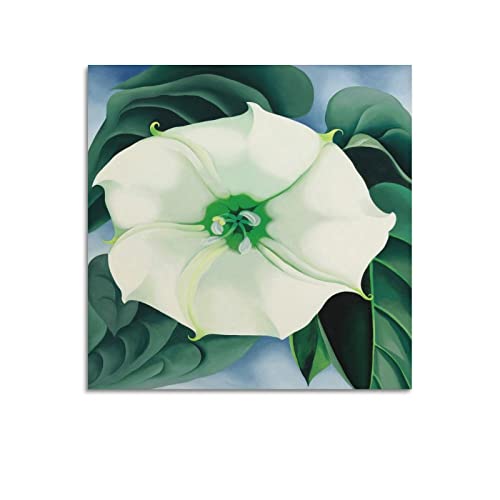 Georgia O'Keeffe Paintings Artworks (Jimson Weed) Poster, Leinwandkunst und Wandkunstdruck, modernes Familien-Schlafzimmer, 70 x 70 cm von JAHER