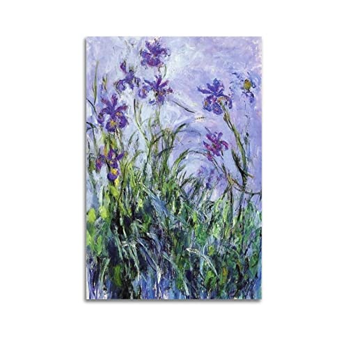 JAHER Claude Monet Gemälde – (Irises) Poster, Heimdekoration, Wandkunst, Hängebild, Druck, Schlafzimmer, dekorative Gemälde, Raumästhetik, 50 x 75 cm von JAHER