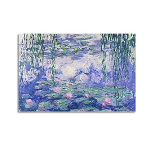 JAHER Claude Monet Gemälde – (Seerosen) Poster-Kunstwerke, Leinwand, Zimmer, ästhetische Wandkunstdrucke, moderne Dekoration, Geschenke, 50 x 75 cm von JAHER