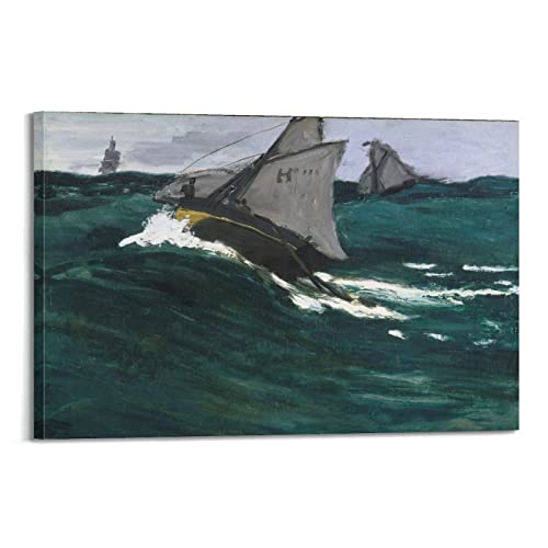 JAHER Claude Monet Paintings – (Die grüne Welle, 1865) Poster Leinwand Kunstdrucke Geschenke Foto Bild Gemälde Raumdekoration Heimdekoration 30 x 45 cm von JAHER