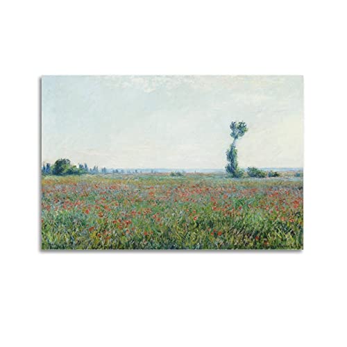 JAHER Claude Monet Paintings – (Mohnfeld – 2) Poster-Kunstdruck, Wandfoto, Farbe, Hängebild, Familie, Schlafzimmer, Dekoration, Geschenk, 40 x 60 cm von JAHER