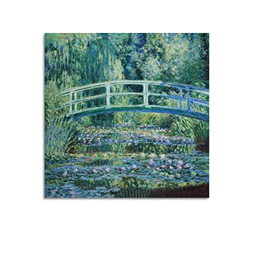 JAHER Claude Monet Paintings – (Seerosen und die japanische Brücke 1897) Poster, dekoratives Gemälde, Leinwand, Wandkunst, Wohnzimmer, Schlafzimmer, Gemälde 60 x 60 cm von JAHER