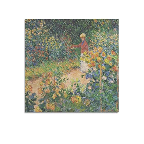 JAHER Claude Monet Paintings – Poster Wandkunst Geschenke Schlafzimmer Drucke Heimdekoration Hängendes Bild Leinwand Gemälde 70 x 70 cm von JAHER