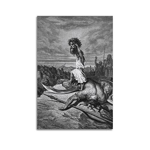 JAHER David Slays Goliath von Gustave Dore Art Poster Wandkunst Heimdekoration Bild Gemälde 60 x 90 cm von JAHER