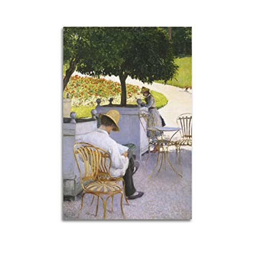 JAHER Gustave Caillebotte Gemälde – (unter dem Orangenbaum) Poster Wandkunst Bild Gemälde Leinwand Drucke Kunstwerke Schlafzimmer Wohnzimmer Dekor 30 x 45 cm von JAHER