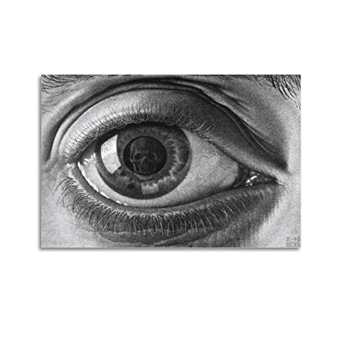 JAHER M.C. Escher Paintings Artworks – (Auge) Poster, Kunstwerke, Bilddruck, Wandkunst, Gemälde, Leinwand, Geschenk, Dekoration, Häuser, dekorativ, 30 x 45 cm von JAHER