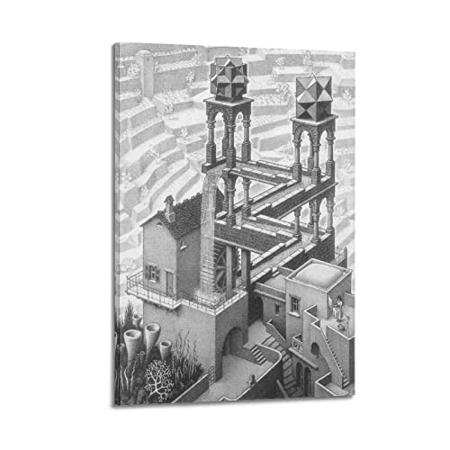 JAHER M.C. Escher Paintings Artworks – (The Palace) Poster, Kunst, Leinwand, Gemälde, Dekoration, Wanddruck, Fotogeschenke, Zuhause, moderne Dekorationen, 30 x 45 cm von JAHER