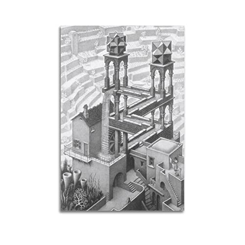 JAHER M.C. Escher Paintings Artworks – (The Palace) Poster, Kunstwerke, Leinwand, Raum, ästhetische Wandkunstdrucke, Zuhause, moderne Dekoration, Geschenke, 50 x 75 cm von JAHER