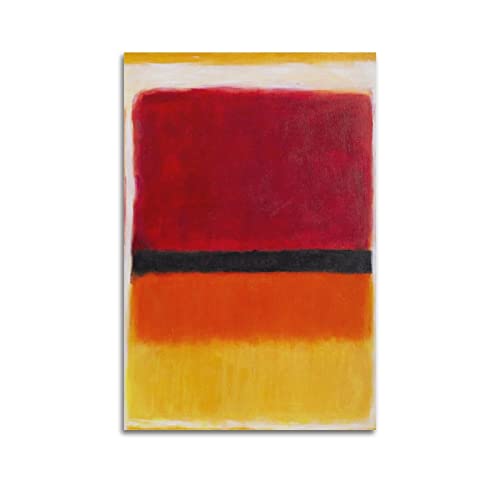 JAHER Mark Rothko Gemälde Kunstwerke - (weiß, rot, lila, schwarz, orange, gelb) Poster, Wandkunst, Schriftrolle auf Leinwand, Malerei, Wohnzimmer, Dekoration, Zuhause, 60 x 90 cm von JAHER