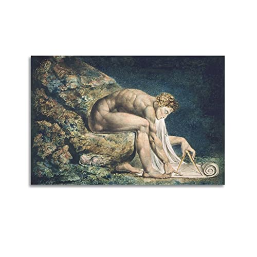 JAHER Newton by William Blake Art Poster Kunst Wandbild Foto Farbe Hängendes Bild Familie Dekor 40 x 60 cm von JAHER