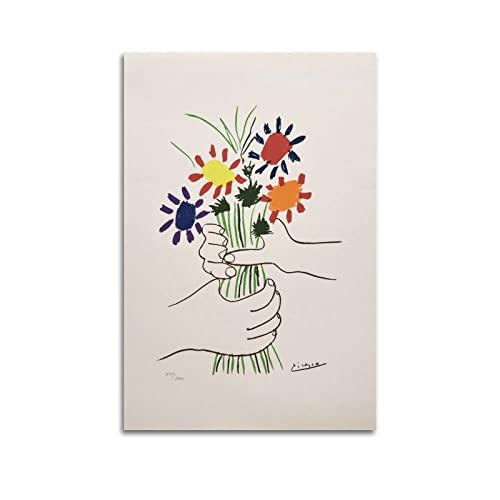 JAHER Pablo Picasso Gemälde – (Blumenstrauß) Poster Zimmer Ästhetischer Druck Kunst Wandgemälde Leinwand Geschenke Moderne Schlafzimmer Dekor 60 x 90 cm von JAHER