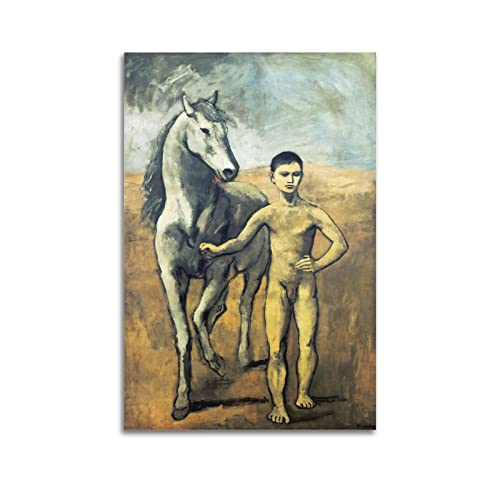 JAHER Pablo Picasso Gemälde – (Der Junge mit dem Pferd) Poster-Kunstwerke, Leinwand, Zimmer, ästhetische Wandkunstdrucke, Zuhause, moderne Dekoration, Geschenke 20 x 30 cm von JAHER