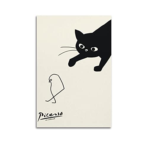 JAHER Pablo Picasso Gemälde – (Katze fängende Vögel) Poster Kunstwerke Bild Druck Wandkunst Gemälde Leinwand Geschenk Dekor Heim Dekor 60 x 90 cm von JAHER