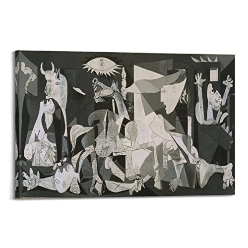 JAHER Pablo Picasso Paintings – (Guernica, 1937) Poster Gemälde auf Leinwand Wandkunst Scrollbild Druck Wohnzimmer Wanddekoration Häuser 30 x 45 cm von JAHER