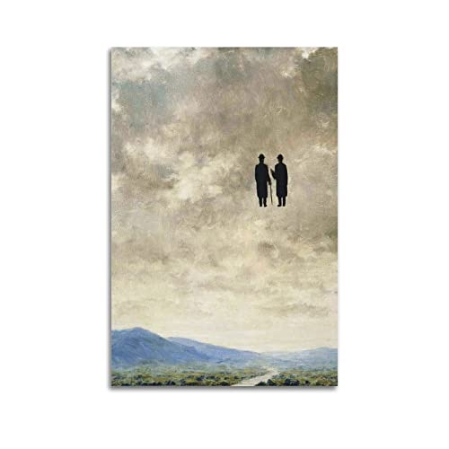 JAHER The Art of Conversation by Rene Magritte Art Poster Kunst Wand Foto Farbe Hängendes Bild Familie Dekor 60 x 90 cm von JAHER