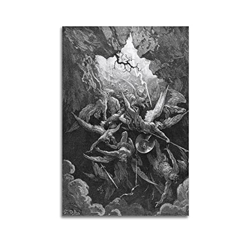 JAHER The Mouth of Hell Gravur von Gustave Dore Art Poster Bild Wandfarbe Kunst Dekor Moderne Heimkunstwerke 30 x 45 cm von JAHER