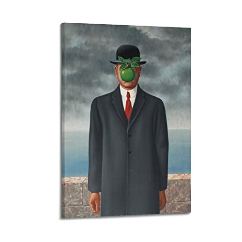 JAHER The Son of Man by Rene Magritte Art Poster Kunst Wand Foto Farbe Hängendes Bild Familie Dekor 30 x 45 cm von JAHER