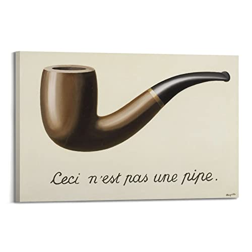 JAHER The Treachery of Images by Rene Magritte Art Poster Kunst Gemälde Dekor Wandfoto Zuhause Modern Dekoration 20 x 30 cm von JAHER