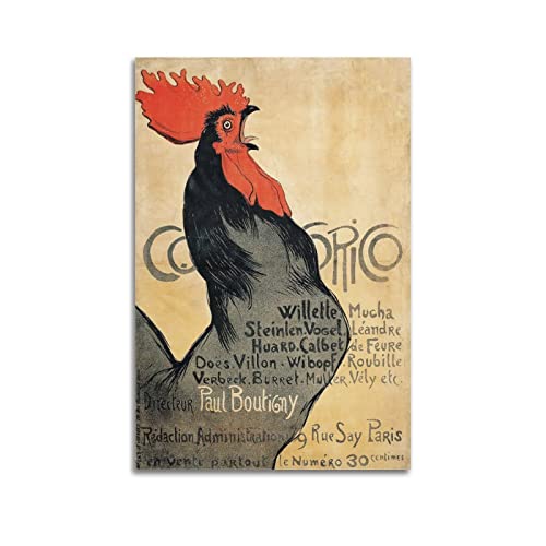 JAHER Theophile Steinlen Paintings – (Cocorico, 1896) Poster, coole Kunstwerke, Malerei, Wandkunst, Leinwanddrucke, hängende Bild, Heimdekoration, Geschenkidee, 50 x 75 cm von JAHER