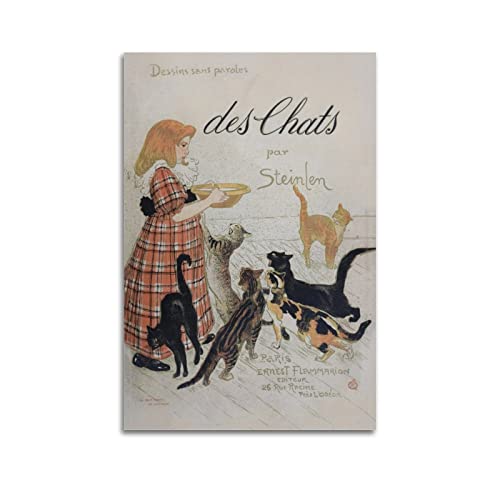 JAHER Theophile Steinlen Paintings – (Des Chats Images Sans Paroles) Poster Leinwand Wandkunst Drucke Geschenke Foto Bild Gemälde Raumdekoration Heimdekoration 20 x 30 cm von JAHER