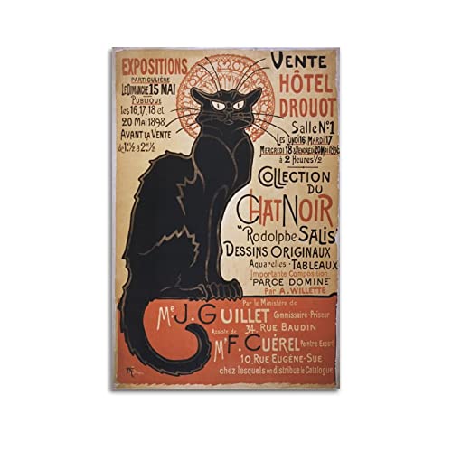 JAHER Theophile Steinlen Paintings – (Kollektion Du Chat Noir) Poster Leinwand Kunst und Wandkunst Kunstdruck Moderne Familie Schlafzimmer Dekorationen 40 x 60 cm von JAHER