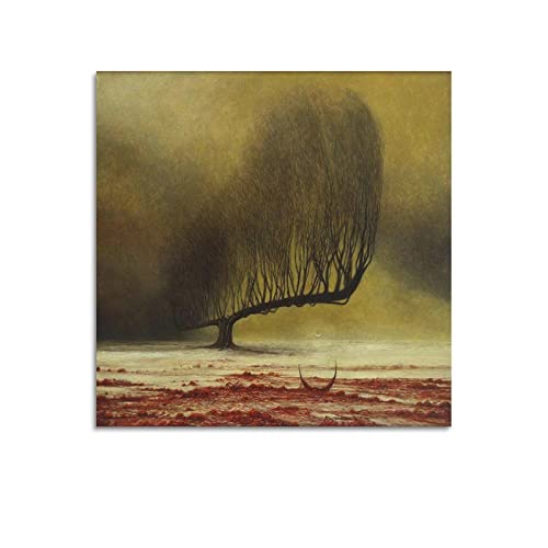 JAHER Zdzisław Beksinski Kunstposter Surrealist Work Nr. 6 von Zdzisław Beksinski Art Poster Kunst Wandbild Foto Farbe Hängebild Familiendekoration 70 x 70 cm von JAHER