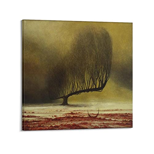 JAHER Zdzisław Beksinski Kunstposter Surrealist Work Nr. 6 von Zdzisław Beksinski Wandkunst, dekorativ, modern, 30 x 30 cm von JAHER