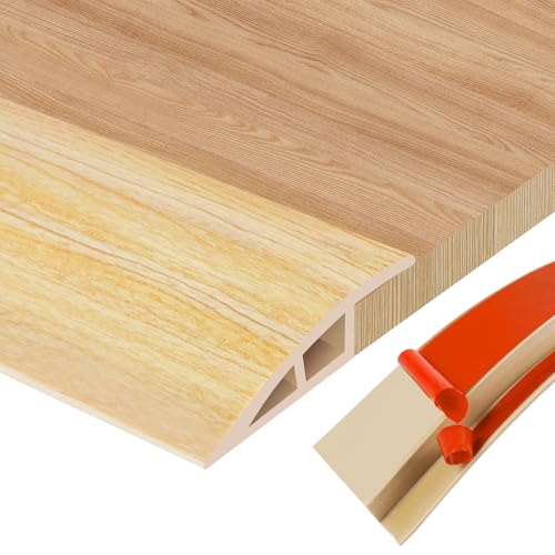 Übergangsprofil Doppelseitig Selbstklebend Türschwellen Leiste, PVC Übergangsleiste Boden zum Verbinden von Bodenfugen und Teppichschwellenübergang, Bodenfliesen von JAHOMFAI