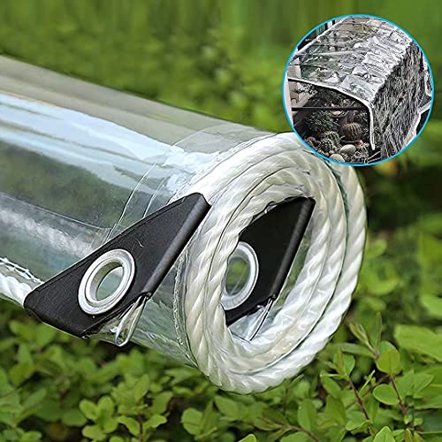 170cm x 170cm JAHQ Schwerlast Wasserdicht Abdeckplane, PVC Transparent Tarp Sheet mit Ösen, Reißfestes Anti-Aging Faltbare Mehrzweck-gartenmöbel-schutzhülle von JAHQLIGHT