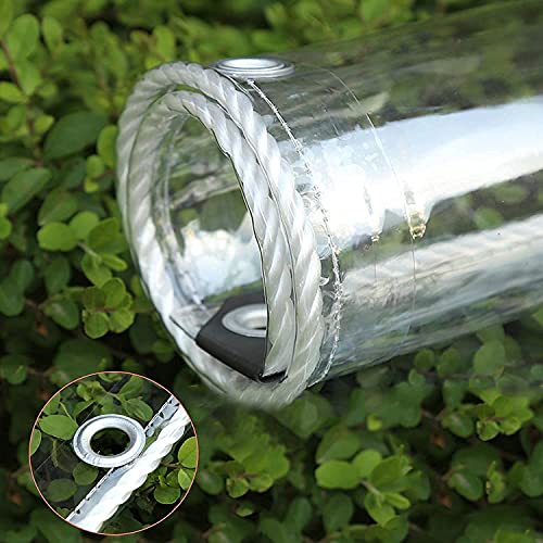 JAHQLIGHT 0.8m x 1.2m schwere wasserdichte PVC-transparente Plane Poly-transparente Vinyl-Plane, 0,35 mm klares Markisen-Überdachungs-Terrassengehäuse, Anti-Aging-Isolierung Weichglas-Plane von JAHQLIGHT