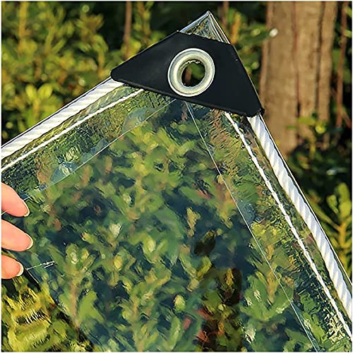 JAHQLIGHT 130cm x 140cm Pflanzendecke Transparente Plane - wasserdichte PVC-Plastikplane mit Ösen, Blumen-Pflanzenblatt-Abdeckungen Regendicht, 500g/m² Mit elastischem Seilball von JAHQLIGHT