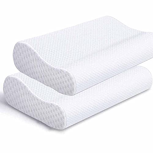 JAHQLIGHT 2er Set Kopfkissen Memoryschaum Nackenstützkissen Orthopädisch 40x50 Kissen Memory Foam Pillow von JAHQLIGHT