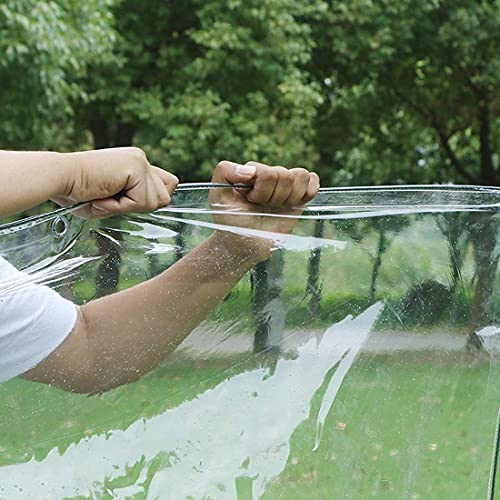 JAHQLIGHT 3m x 3.3m schwere wasserdichte PVC-transparente Plane Poly-transparente Vinyl-Plane, 0,35 mm klares Markisen-Überdachungs-Terrassengehäuse, Anti-Aging-Isolierung Weichglas-Plane von JAHQLIGHT